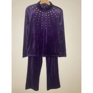 Rebecca Malone Velvet Track Suit S Purple Women’s 2 Piece Running Fairy Whimsy